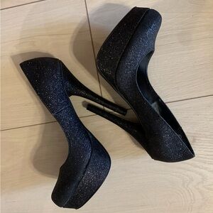 Black Glitter Stilettos